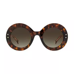 Óculos De Sol Redondo<BR>- Marrom Escuro & Laranja<BR>- Carolina Herrera