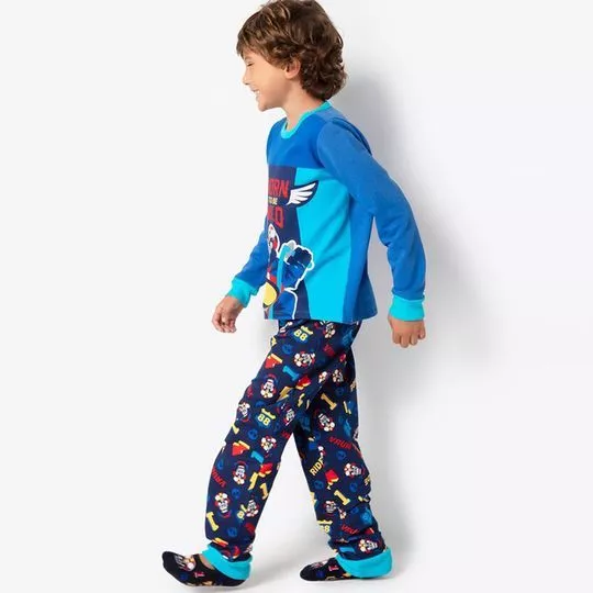 Pijama Gorila- Azul & Azul Marinho