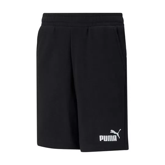 Short Puma® Com Bolso - Preto & Branco - Puma