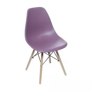 Cadeira Eames<BR>- Roxa & Madeira Clara<BR>- 80,5x46,5x42cm