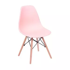 Cadeira Eames<BR>- Salmão & Madeira<BR>- 80,5x46,5x42cm