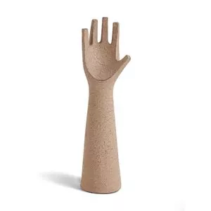 Escultura Mão<BR>- Marrom<BR>- 29x7,5x6cm<BR>- Mart