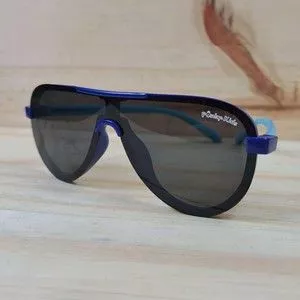 Óculos De Sol Aviador<BR>- Preto & Azul