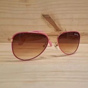 Óculos De Sol Aviador<BR>- Marrom & Rosa