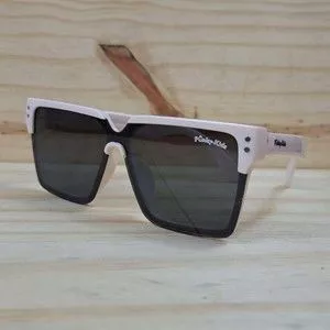 Óculos De Sol Quadrado<BR>- Preto & Branco