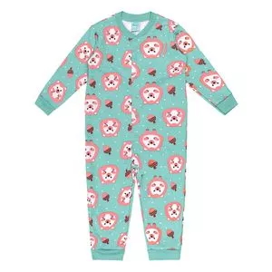 Pijama Ouriços<BR>- Azul Turquesa & Coral<BR>- Kyly
