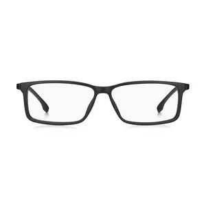 Armação Retangular Para Óculos De Grau<BR>- Preta<BR>- Hugo Boss