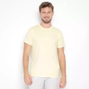 Camiseta Com Logo<BR>- Amarelo Claro