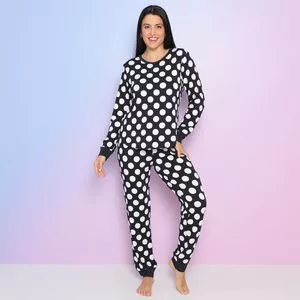 Pijama Poá<BR>- Preto & Branco