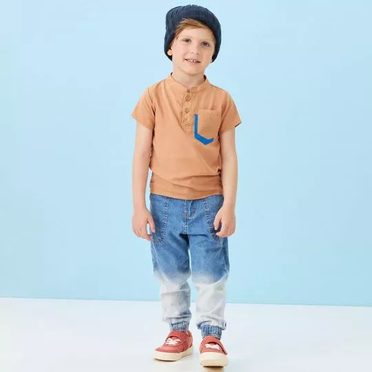 Calça Jeans Jogger Estonada- Azul- Boy Joy