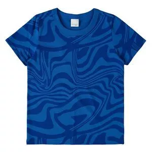 Camiseta Abstrata<BR>- Azul Escuro & Azul Marinho<BR>- Malwee Infantil
