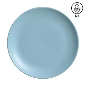 Jogo De Pratos Para Sobremesa Coup Stoneware Fiordes<BR>- Azul Claro<BR>- 6Pçs<BR>- Porto Brasil