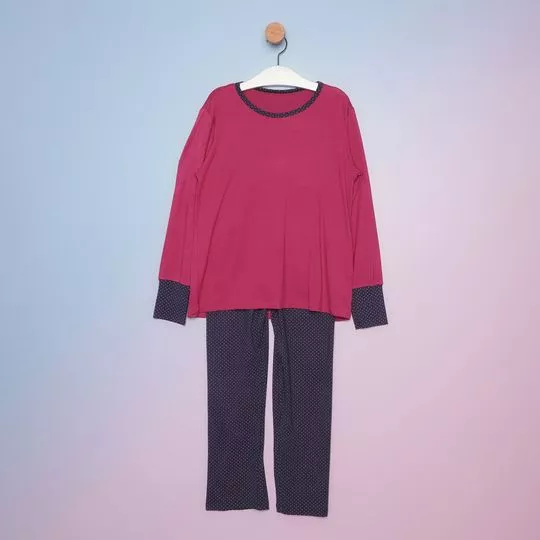 Pijama Liso- Pink & Azul Marinho