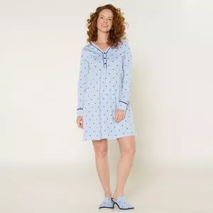 Camisola Estrelas<BR>- Azul Claro & Azul Marinho<BR>- Anna Kock Sleepwear