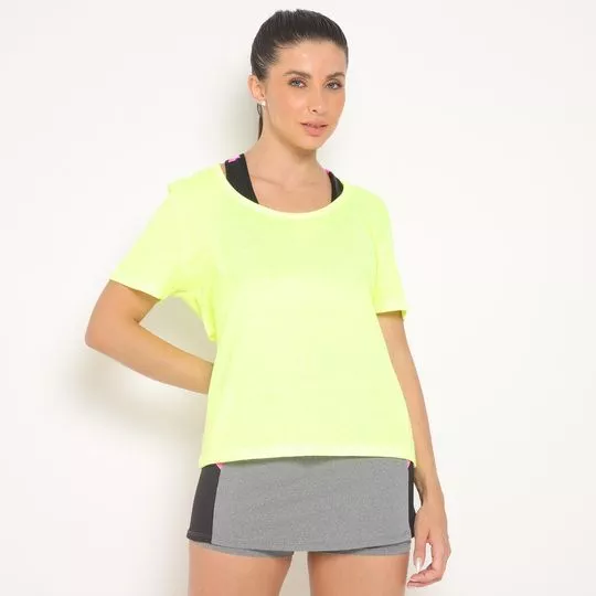 Camiseta Com Recorte- Amarelo Neon- Body For Sure