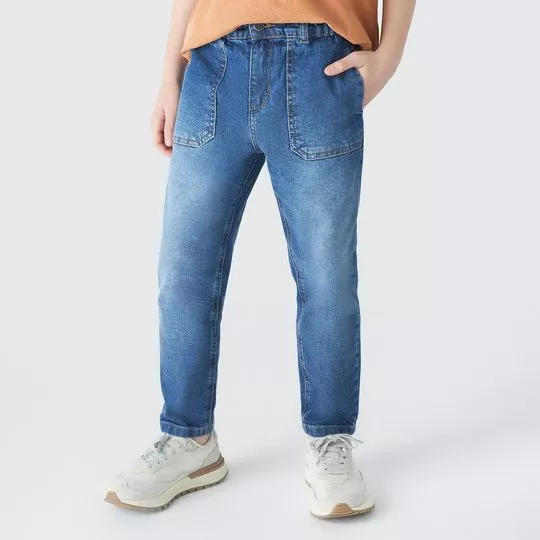 Calça Jeans Reta- Azul
