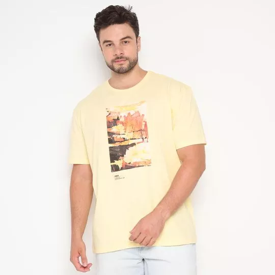 Camiseta Abstrata- Amarelo Claro & Laranja