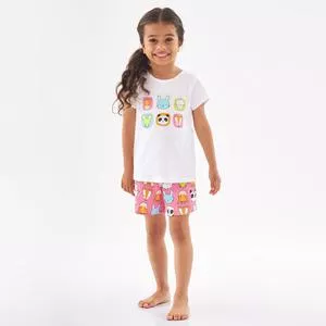 Pijama Bichinhos<BR>- Branco & Rosa<BR>- Up Baby & Up Kids