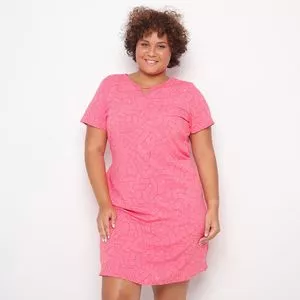 Vestido Curto Com Vazado<BR>- Rosa Claro & Pink<BR>- Habana