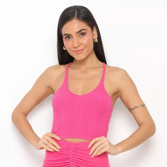 Blusa Em Tricô- Pink- Iódice