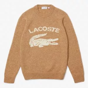 Suéter Lacoste®<BR>- Bege & Off White