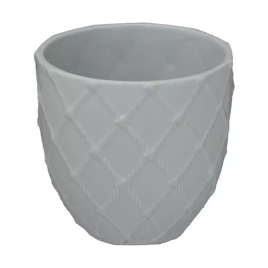 Vaso Texturizado- Cinza Claro- 12,5xØ13cm- Mabruk