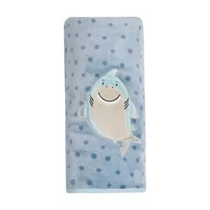 Cobertor Poá Com Bordado<BR>- Azul & Azul Escuro<BR>- 90x110cm<BR>- Papi