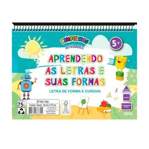 Caderno De Atividades Letras De Forma<BR>- Verde Água & Amarelo<BR>- 0,8x20x27,5cm<BR>- 32 Folhas<BR>- Carioca