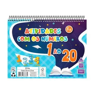 Caderno De Atividades Números<BR>- Azul Claro & Azul Marinho<BR>- 0,8x20x27,5cm<BR>- 32 Folhas<BR>- Carioca