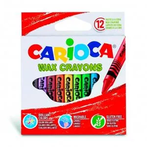 Jogo Giz De Cera Carioca Wax<BR>- 12 Cores<BR>- Carioca
