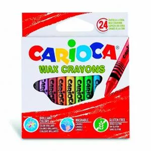 Jogo Giz De Cera Carioca Wax<BR>- 24 Cores<BR>- Carioca