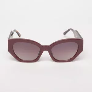 Óculos de Sol Gatinho<BR> - Vermelho Escuro & Bege<BR> - Les Bains Paris