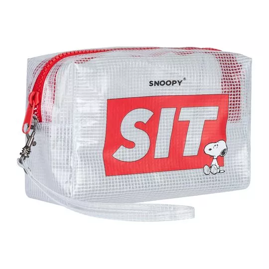 Nécessaire Snoopy®- Incolor & Vermelha- 12x19x7,5cm- SNOOPY
