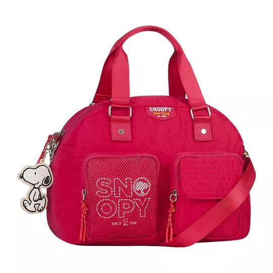 Bolsa De Ombro Snoopy®- Rosa Escuro & Branca- 23x33x14cm- SNOOPY