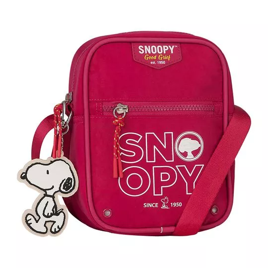 Bolsa Transversal Snoopy®- Rosa Escuro & Branca- 20x16x7cm- SNOOPY