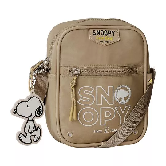 Bolsa Transversal Snoopy®- Bege & Branca- 20x18x7cm- SNOOPY