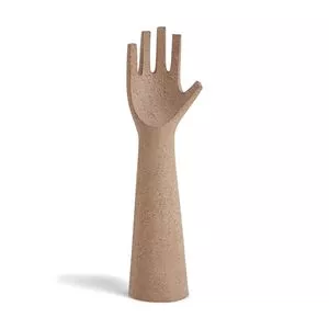 Escultura Mão<BR>- Marrom<BR>- 38,5x10x7cm<BR>- Mart