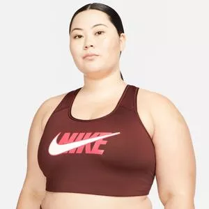 Top Nike Swoosh Icon Clash Plus Size<BR>- Bordô & Rosa<BR>- Nike