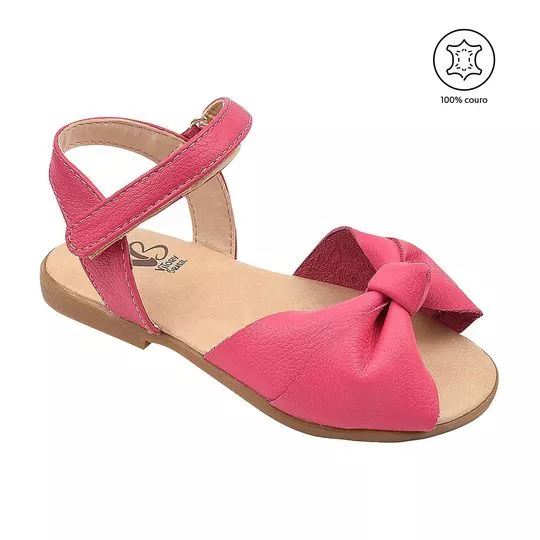 Sandália Em Couro- Pink