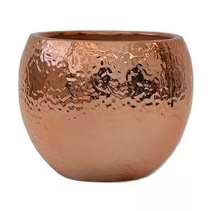 Vaso Metalizado<BR>- Rosê Gold<BR>- 13,5xØ16cm<BR>- BR Continental