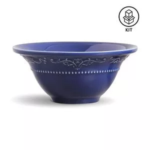 Jogo De Bowls Acanthus<BR>- Azul Escuro<BR>- 6Pçs<BR>- 445ml<BR>- Porto Brasil