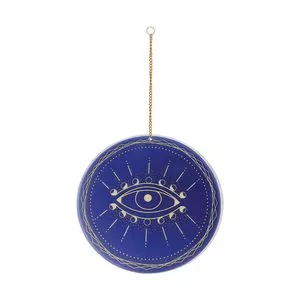 Mandala Decorativa Olho Místico<BR>- Azul Escuro & Bege<BR>- Ø18cm