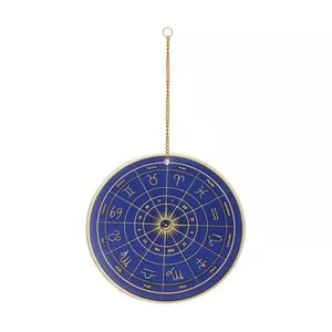 Mandala Decorativa Mapa Astral<BR>- Azul Escuro & Bege<BR>- Ø15cm