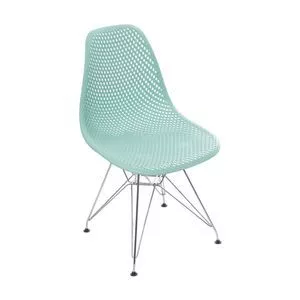 Cadeira Eames Colmeia<BR>- Tiffany & Prateada<BR>- 80,5x46,5x42cm<BR>- Or Design