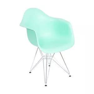 Cadeira Eames<BR>- Tiffany & Prateada<BR>- 82x63x44cm<BR>- Or Design