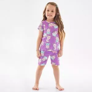 Pijama Porquinhas<BR>- Roxo & Azul Claro<BR>- Up Baby & Up Kids