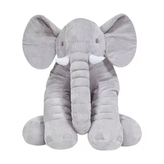 Almofada Gigante Elefante- Cinza & Branca- 51x46x48cm- Buba