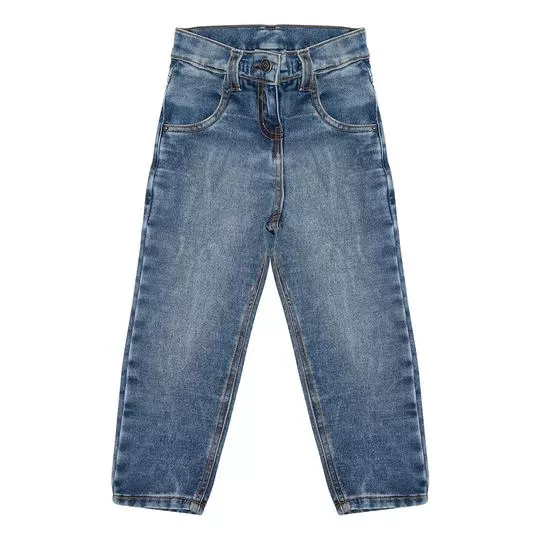 Calça Jeans Infantil Reta- Azul Escuro- Trick Nick
