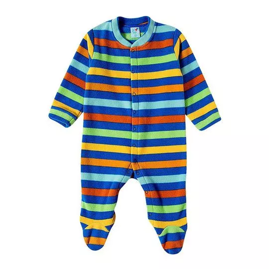 Pijama Listrado- Azul Marinho & Amarelo