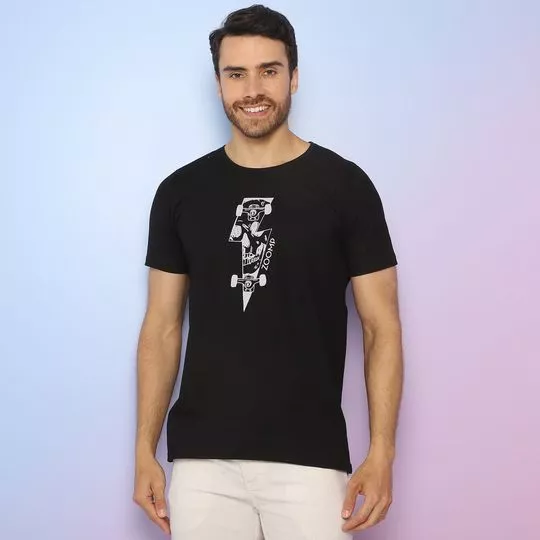 Camiseta Skate De Caveira- Preta & Branca